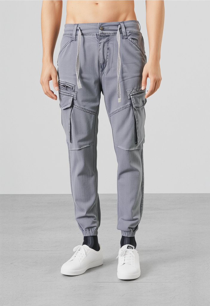 Men's Dark Grey Narrow Fit Cargo Joggers