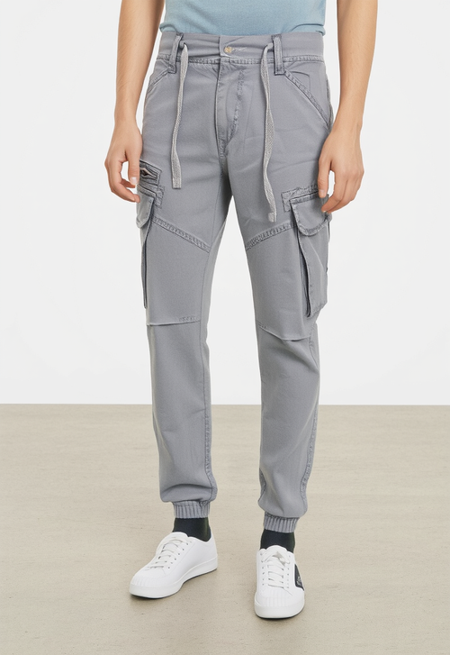 Men's Dark Grey Narrow Fit Cargo Joggers