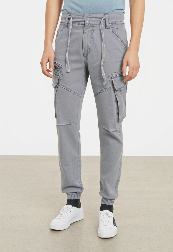 Men's Dark Grey Narrow Fit Cargo Joggers
