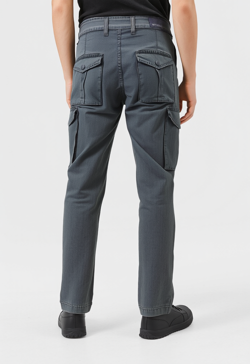 Men's Dark Green Narrow Fit Cargo Pants