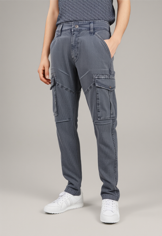 Men's Dusty Grey Narrow Fit Cargo Pants