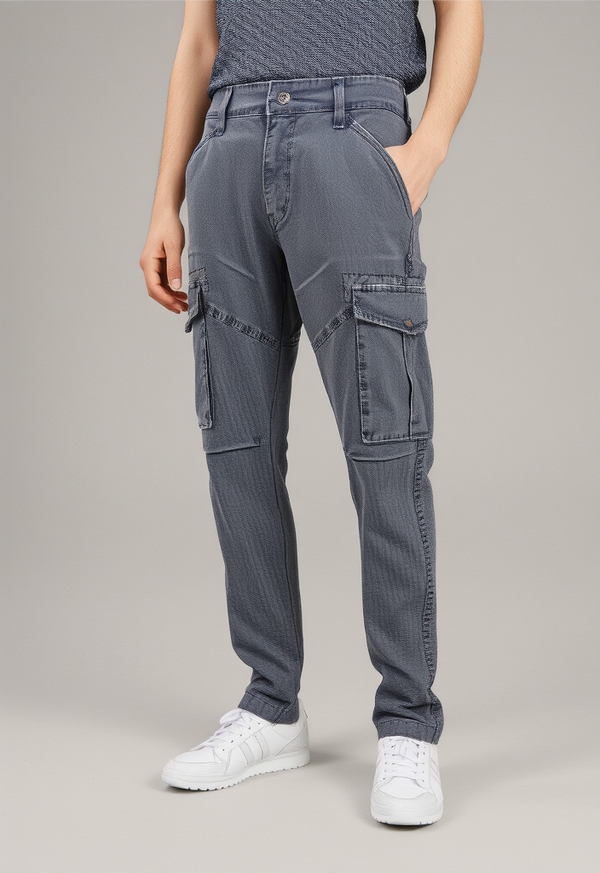 Men's Dusty Grey Narrow Fit Cargo Pants
