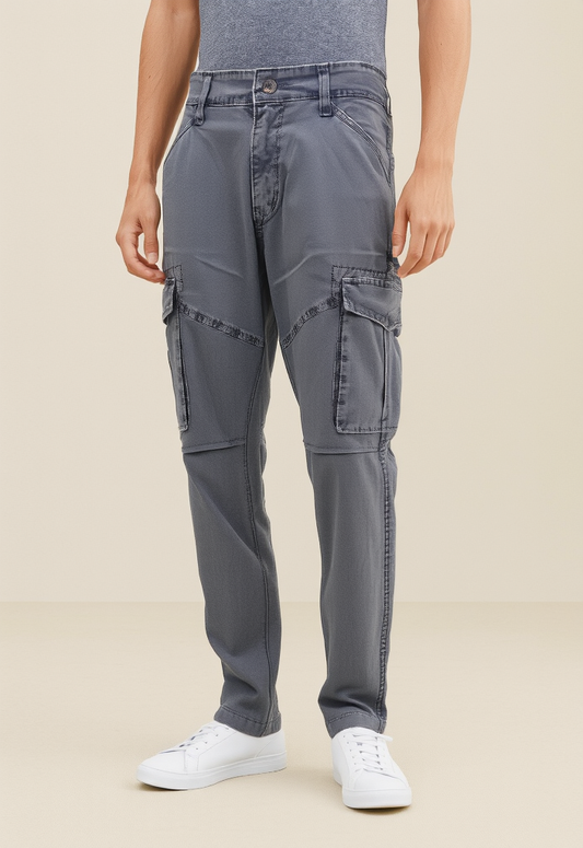 Men's Dusty Grey Narrow Fit Cargo Pants