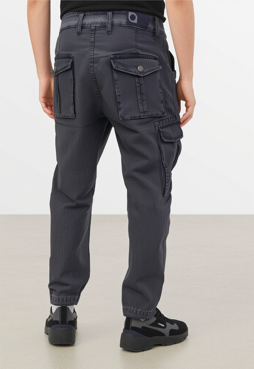 Men's Dusty Grey Narrow Fit Cargo Pants