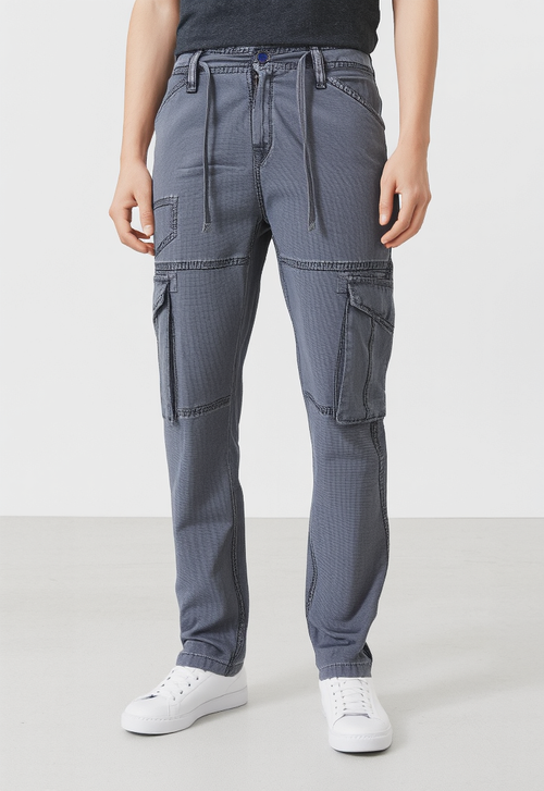 Men's Grey Narrow Fit Cargo Pants