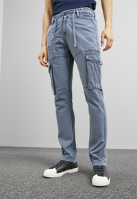 Men's Grey Narrow Fit Cargo Pants