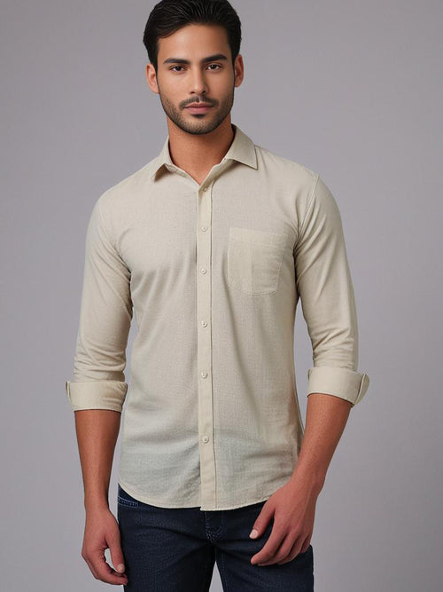 Beige Plain Shirts