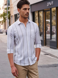 White Shirt with Brown Strap