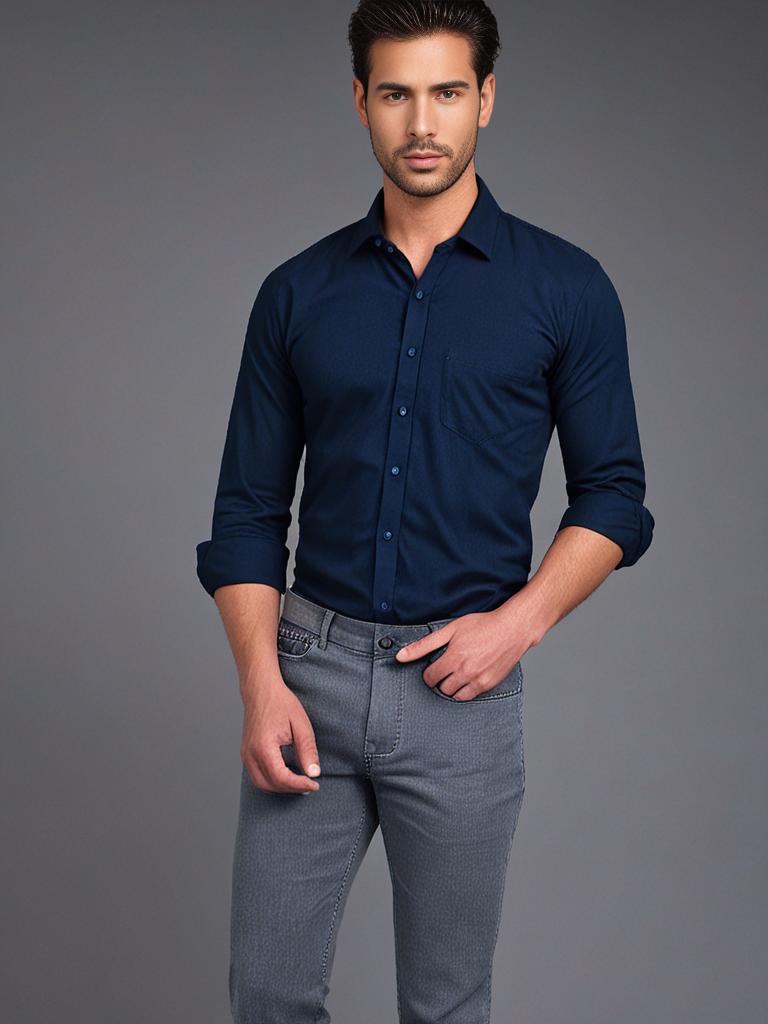 Dark Blue Plain Shirt